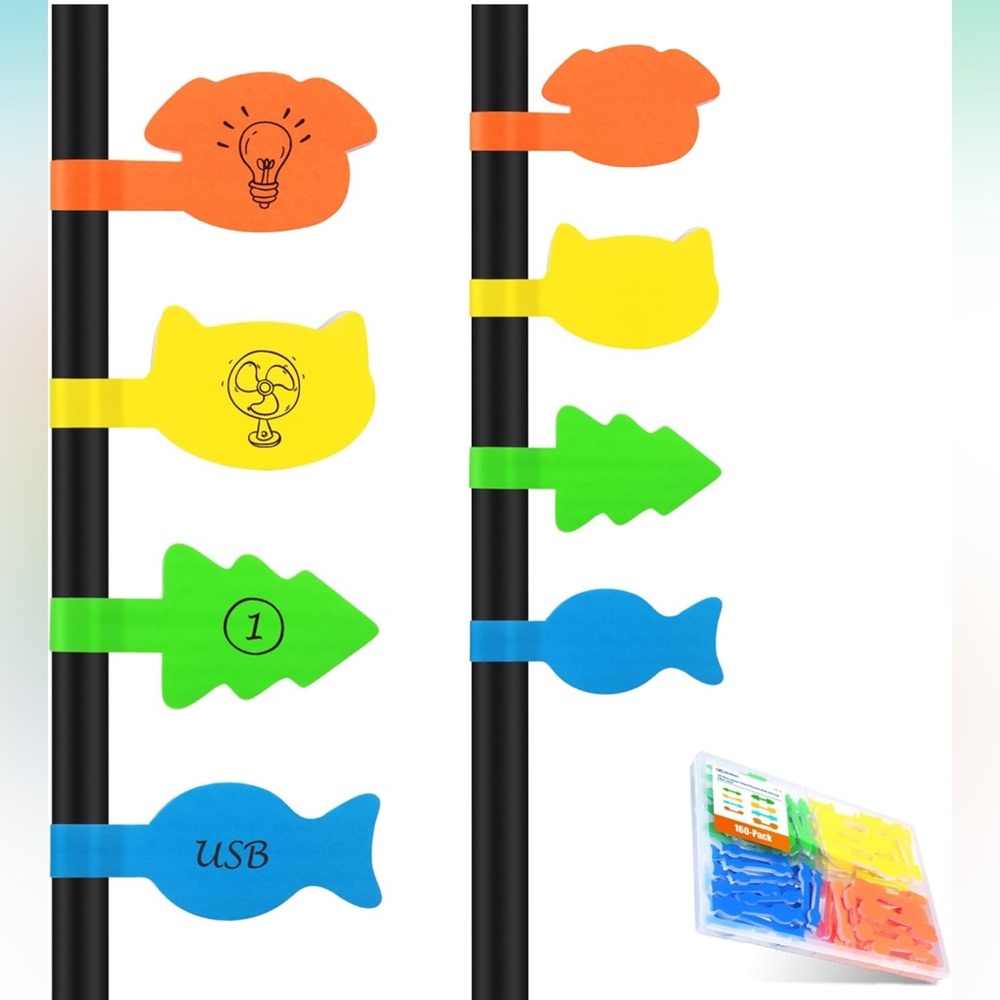 Cable Matters 160 Pk Reusable Writable Dual Sized Hook-and-Loop Cable Cord Tags